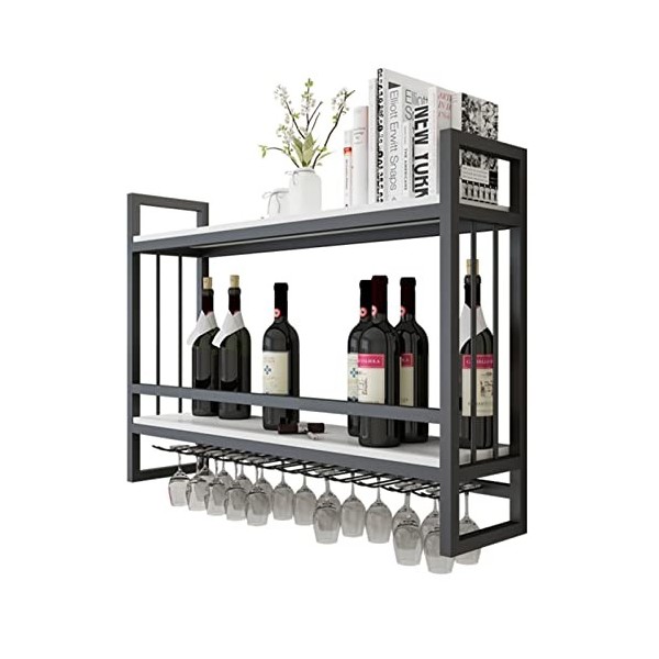 TZUFA Casier à vin Mural Moderne à 2 Niveaux, Support de Bouteille de vin en métal Suspendu, Support de Stockage de vin à la 