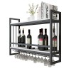 TZUFA Casier à vin Mural Moderne à 2 Niveaux, Support de Bouteille de vin en métal Suspendu, Support de Stockage de vin à la 