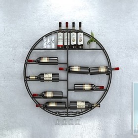 TZUFA Casier à vin mural noir, gobelets en verre de champagne à vin, support à verres à pied pour bars, restaurants, cuisines