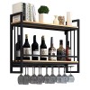 TZUFA Casier à vin Étagère de Stockage de Vin Murale à 2 Niveaux, Support de Rangement pour Gobelets en Métal, Supports déta