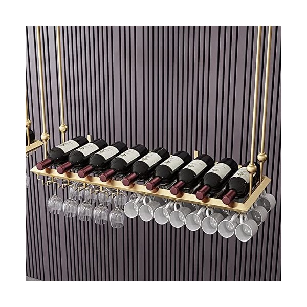 TZUFA Casier à vin Casier à Bouteilles de vin en métal Industriel - Casier à vin Suspendu au Plafond, Vintage Rustique, Haute
