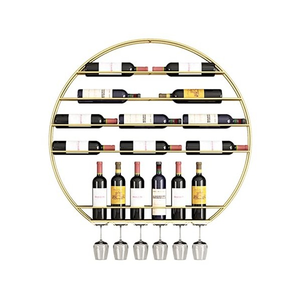 TZUFA Casier à vin sur Pied, étagère à vin Murale, Rangement en gobelet, étagère de Rangement en métal en cuivre Rouge, prése