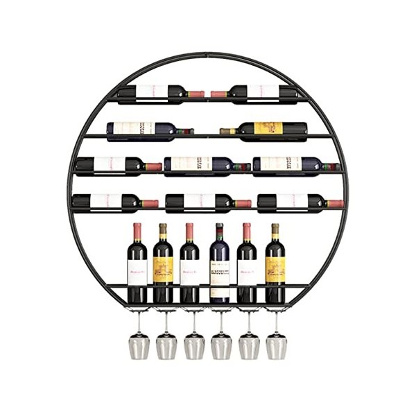 TZUFA Casier à vin sur Pied, étagère à vin Murale, Rangement en gobelet, étagère de Rangement en métal en cuivre Rouge, prése