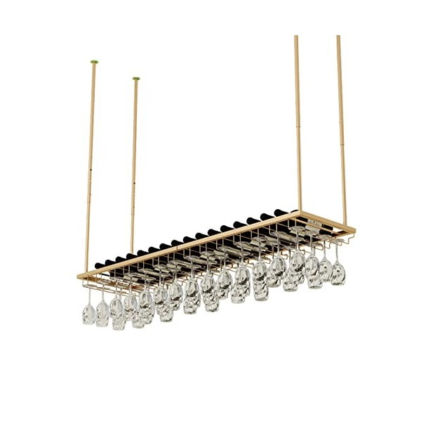 TZUFA Étagère à vin en métal, étagère de stockage de vin suspendue, support de verre à vin de décoration de plafond, pour bar