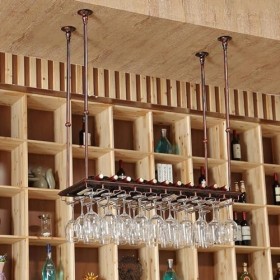 Casier à Vin Mural Étagère à Vin Murale Casier à vin mural - Casier à bouteilles de vin au plafond, support de verre à vin en
