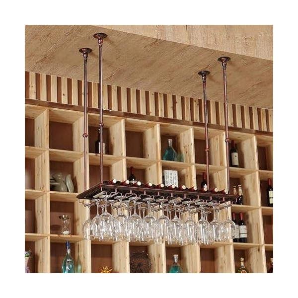 Casier à Vin Mural Étagère à Vin Murale Casier à vin mural - Casier à bouteilles de vin au plafond, support de verre à vin en