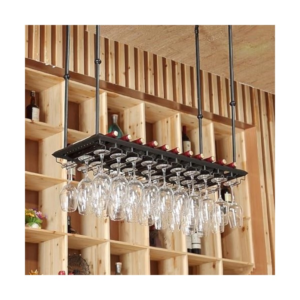 Casier à Vin Mural Étagère à Vin Murale Casier à vin mural - Casier à bouteilles de vin au plafond, support de verre à vin en