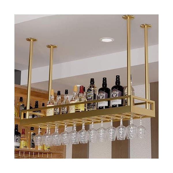 AARONG Casier à vin autoportant Armoires Porte-vin Mural Casier à vin Mural avec Support en Verre, étagères à vin au Plafond,