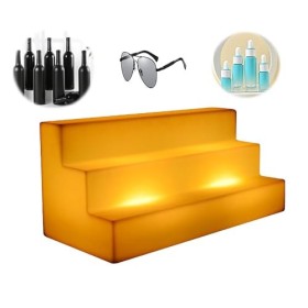 GJLRS Présentoir à Bouteilles LED, casier à vin Lumineux Variable à 3 Niveaux de lumière colorée, pour bière, vins, champagne