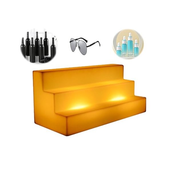 GJLRS Présentoir à Bouteilles LED, casier à vin Lumineux Variable à 3 Niveaux de lumière colorée, pour bière, vins, champagne