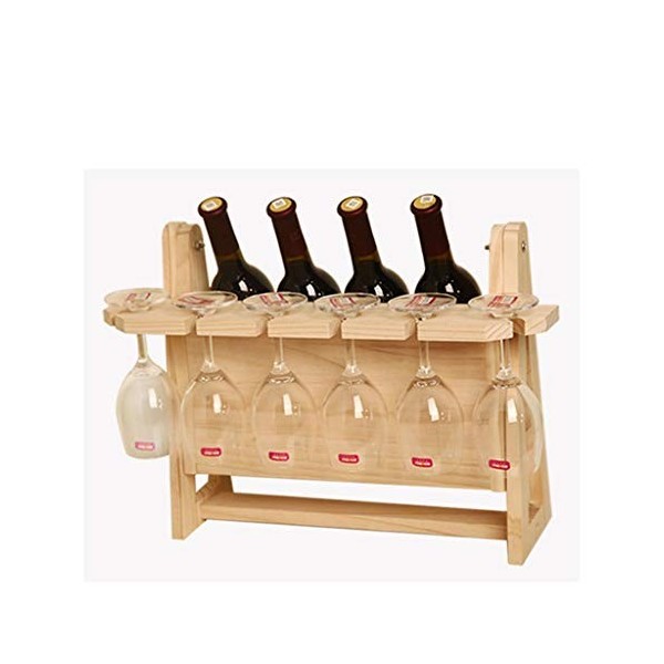 Casier à vin Casier à vin en Bois sur Pied, Bouteille de vin et Support en Verre de comptoir de Table, Organisateur de Stocka