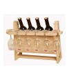 Casier à vin Casier à vin en Bois sur Pied, Bouteille de vin et Support en Verre de comptoir de Table, Organisateur de Stocka