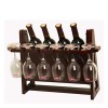 Casier à vin Casier à vin en Bois sur Pied, Bouteille de vin et Support en Verre de comptoir de Table, Organisateur de Stocka