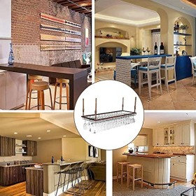 ELzEy Porte-bouteille de vin/verre à vin, étagère murale pour cuisine, bar, Bodega, étagère suspendue, support en fer, galeri