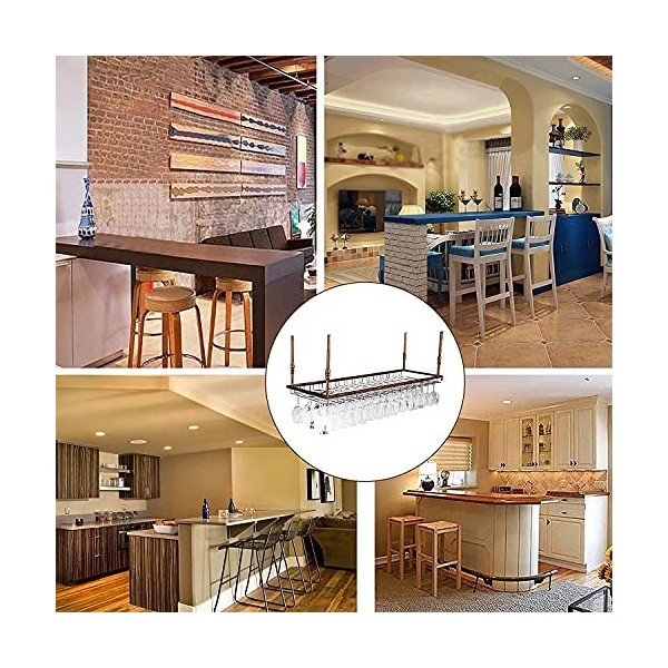 ELzEy Porte-bouteille de vin/verre à vin, étagère murale pour cuisine, bar, Bodega, étagère suspendue, support en fer, galeri