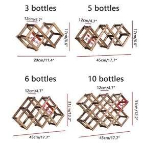 Casier à vin à 3 Bouteilles, casier à vin en Bois casier à vin autoportant, Protecteur de casier à vin Pliable, présentoir à 