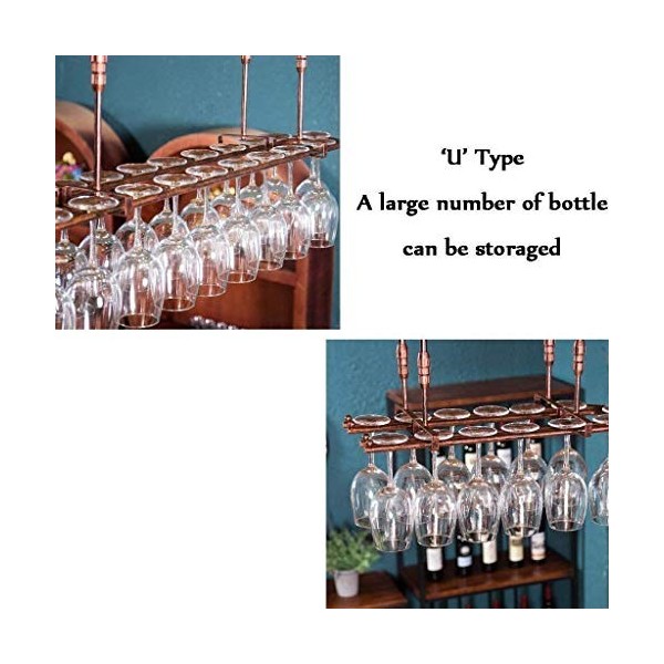 Casier à vin Étagères Flottantes Support à Verre à Vin Rouge en Forme de U Créatif Casier à Vin Support à Gobelet à lenvers 