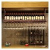 Casier à vin Casier à vin Vintage Industriel, étagère Suspendue Flottante de Bar, Support de Verre à vin à gobelet rétro à l