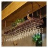 Casier à vin Casier à vin Vintage Industriel, étagère Suspendue Flottante de Bar, Support de Verre à vin à gobelet rétro à l