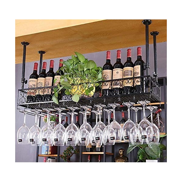 Casier à vin Suspendu en Fer, Rangement au Plafond, casier à vin Suspendu, casier à Bouteilles de vin, Cadre de Lunettes, cas