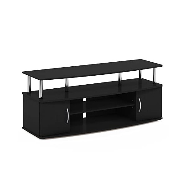 Furinno Jaya Gret Centre de Divertissement Pouvant Contenir Jusquà 50 Pouces TV, Columbia Walnut/Black, One Size