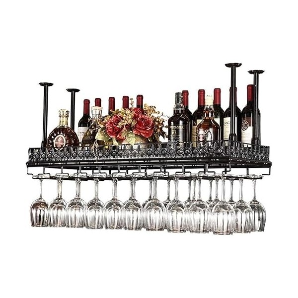 Casier à Vin Mural Étagère à Vin Murale Meubles de Bar Casiers à Vin Suspendus au Plafond/Suspendus Support de Verre à Vin à 