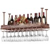 Casier à Vin Mural Étagère à Vin Murale Meubles de Bar Casiers à Vin Suspendus au Plafond/Suspendus Support de Verre à Vin à 