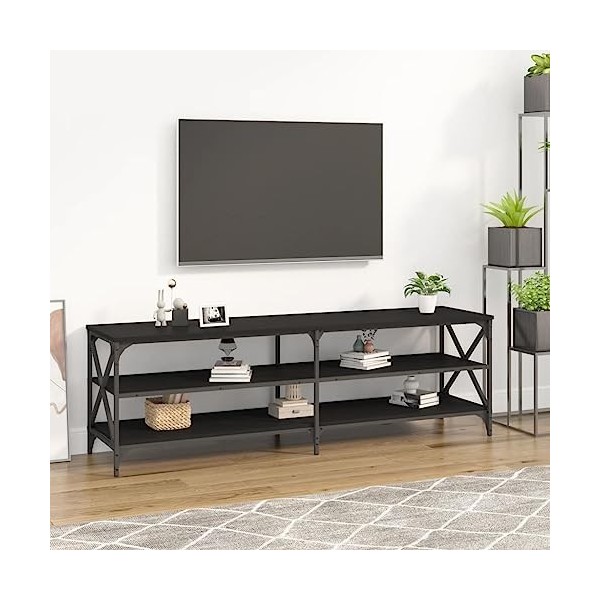 Maxspace TV Meuble, Meuble Tele, Meuble TV Chambre, Meuble TV Iindustrielnoir 160x40x50 cm Bois dingénierieConvient à la Cha