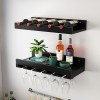 Porte Bois Bouteilles Muraux Industriels Casier À Vin Porte-Verre À Vin Suspendu Mural Étagère À Vin Support De Rangement Pou