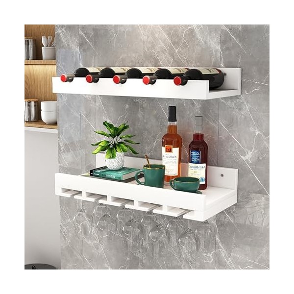 Porte Bois Bouteilles Muraux Industriels Casier À Vin Porte-Verre À Vin Suspendu Mural Étagère À Vin Support De Rangement Pou