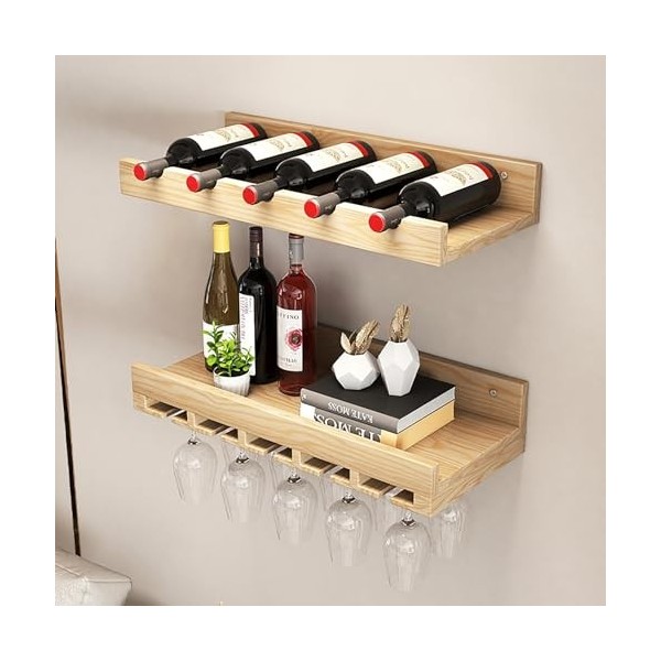 Porte Bois Bouteilles Muraux Industriels Casier À Vin Porte-Verre À Vin Suspendu Mural Étagère À Vin Support De Rangement Pou