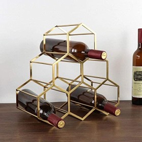 Casier à vin Casier à vin Comptoir Empilable Casier à Vin Support de Stockage de Vin 6Bottle Rack Stand Space Saver Protecteu