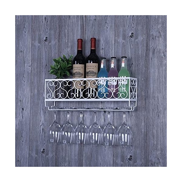 Casier à vin Support de Rangement Porte-Bouteilles de vin Support de Verre à vin Support Mural pour Verres à Pied Cintre Susp