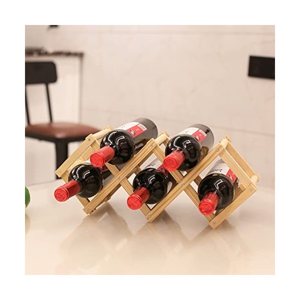 Casier à vin à 3 Bouteilles, casier à vin en Bois casier à vin autoportant, Protecteur de casier à vin Pliable, présentoir à 