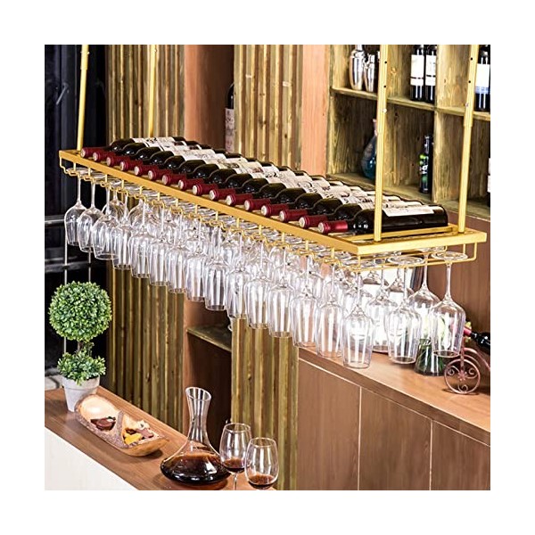 Casier à vin rustique, porte-bouteilles, étagère à vin murale avec porte-verres, support de rangement pour gobelets en métal 