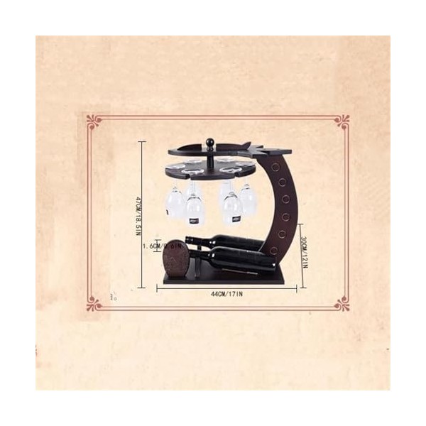 WAOCEO Porte Bouteille Casier à vin en Bois Massif présentoir Ornements Chinois casier à vin Rouge casier à Verre à vin Boute