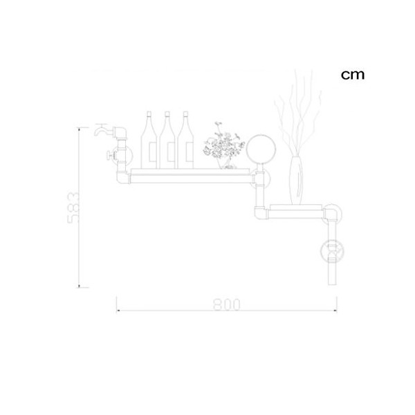 Casier à vin, loft Tuyau en Fer forgé Mur en Bois Massif Suspendu casier à vin Bar casier à vin, présentoir