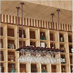 Casier à vin Suspendu avec Support en Verre et étagère, casier à vin Rouge en Fer, Cintre à vin Suspendu, casier à Verre à vi