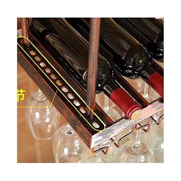 Casier à vin Suspendu avec Support en Verre et étagère, casier à vin Rouge en Fer, Cintre à vin Suspendu, casier à Verre à vi