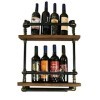 ELzEy Casier à vin Loft casier à vin sur Pied casier à vin Mural à Suspendre pour Bar Restaurant Support de Verre à vin en Fe