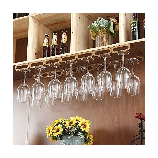 Casiers à vin Support de rangement Support à verres à vin Étagère à vin murale en fer Support suspendu pour verres à pied Cas