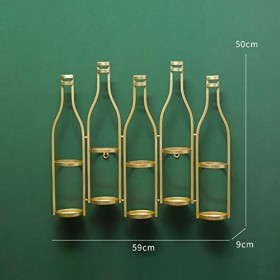 Cadre de Verre à vin en Verre Casier à vin rétro Mural, présentoir à vin en Fer forgé, Support de décoration de casier à vin 