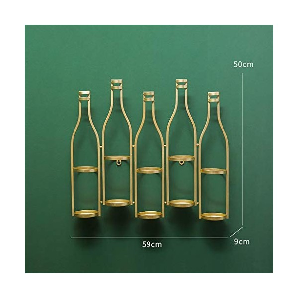 Cadre de Verre à vin en Verre Casier à vin rétro Mural, présentoir à vin en Fer forgé, Support de décoration de casier à vin 
