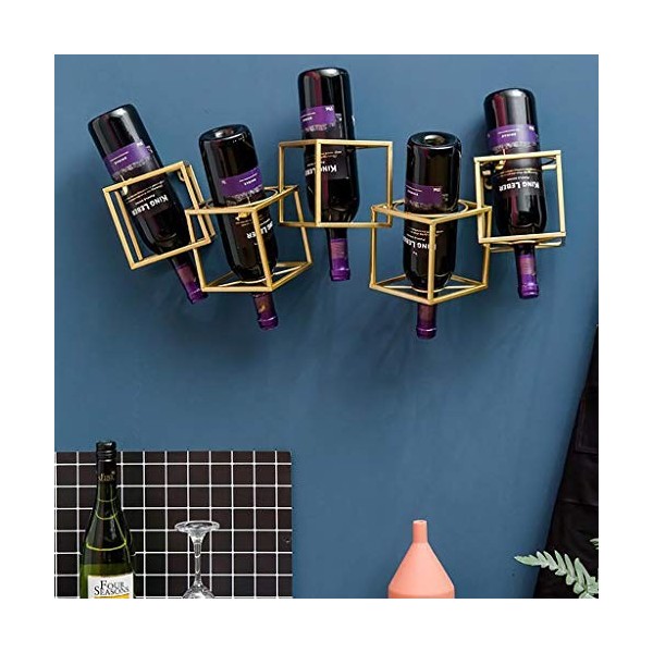 Cadre de Verre à vin en Verre Casier à vin rétro Mural, Support de décoration de casier à vin de Restaurant de Cuisine, prése