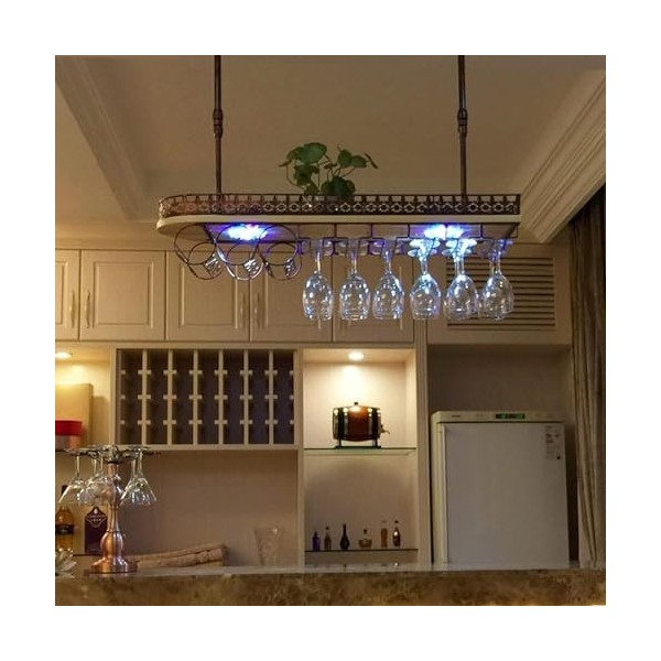 KAZUP Casier à vin réglable en hauteur, comptoir de bar en fer, support à vin suspendu, armoire murale à lenvers, armoire à 