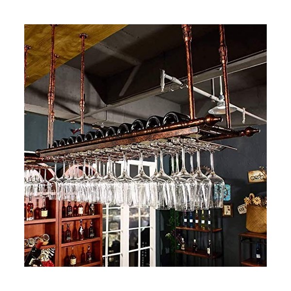 Casier à vin, casier à vin de Style américain, casier à vin Rouge Industriel, Support de Verre à vin Suspendu, Cadre de Verre