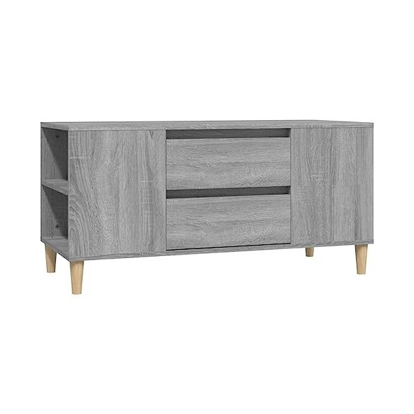 vidaXL Meuble TV Noir 102x44,5x50 cm Bois dingénierie