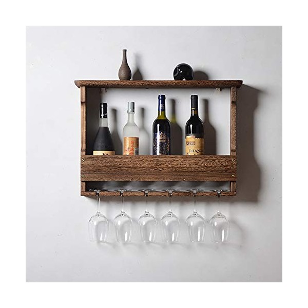 Casier à Verres à Vin Étagère Support de Verre à Vin Casier à Vin Support Mural en Bois Vin Rouge Restaurant Décoration Suppo