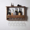 Casier à Verres à Vin Étagère Support de Verre à Vin Casier à Vin Support Mural en Bois Vin Rouge Restaurant Décoration Suppo