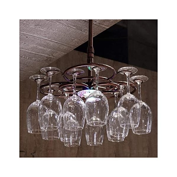 PUCHEN Casier à vin à lenvers Multicouche réglable en Hauteur décoratif Suspendu Porte-Verre à vin Rouge J1029 * 25 cm, Or, 